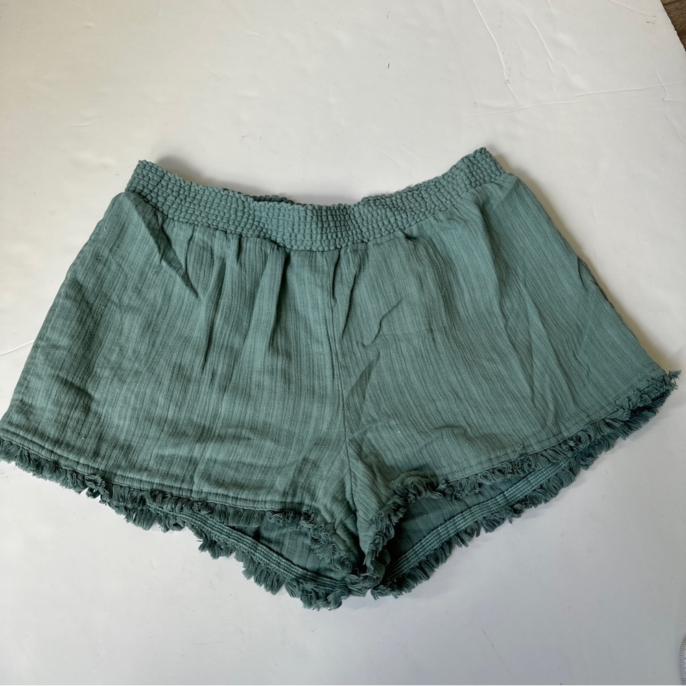 Madewell Blue Beach Porte Fringe Cover-Up Shorts - Picture 2 of 8